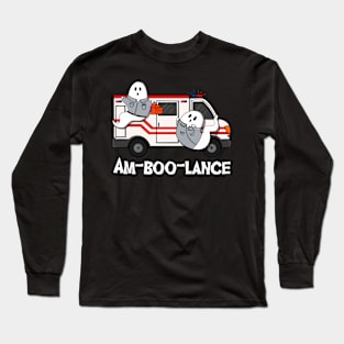 Amboolance EMT Paramedic Halloween Boo Boo Crew Ghost Long Sleeve T-Shirt